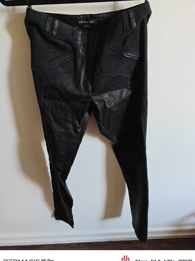 Alexander Wang Black Skinny Leather-Panel Pants